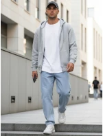 Pánske baggy džínsy svetlomodré FashionStreet UX4476 Pánske baggy džínsy svetlomodré FashionStreet UX4476