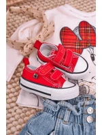 Dziecięce Trampki Na Rzepy BIG STAR HH374202 Czerwone