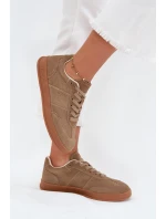 Zamszowe Sneakersy Damskie Big Star SS274675 HI-POLY SYSTEM Beżowe