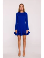 M880 Šaty s volánovým lemom - kráľovská modrá