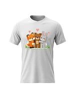Dámske bavlnené tričko s potlačou - PIXEL ANIMALS - biele Dámske bavlnené tričko s potlačou - PIXEL ANIMALS - biele