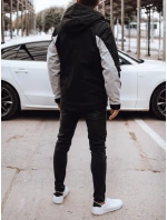 Pánska prechodná bunda do dažďa čierna/sivá FashionStreet TX4916