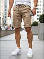 Pánske džínsové šortky s lemom béžové FashionStreet SX2581