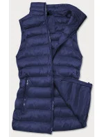 Krátka modrá prešívaná dámska vesta (23077-215)
