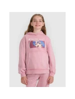 Dievčenská mikina bez prúžkov s kapucňou 4F 4FJRAW25TSWSF2294-54S