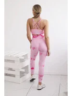 Fitness set top + legíny push up ružová + fuchsiová Fitness set top + legíny push up ružová + fuchsiová
