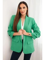 Elegantné sako s klopami svetlozelenej farby