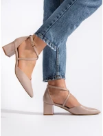 Módne dámske sandále hnedej farby na širokom podpätku Módne dámske sandále hnedej farby na širokom podpätku