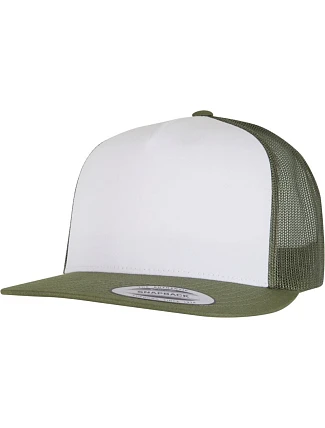 Flexfit 6006 5-panelová čiapka typu Trucker 55.6006 olivová/biela/námornícka modrá Flexfit 6006 5-panelová čiapka typu Trucker 55.6006 olivová/biela/námornícka modrá