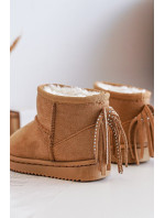 Detské zateplené snehové topánky s strapcami Camel Mikyla