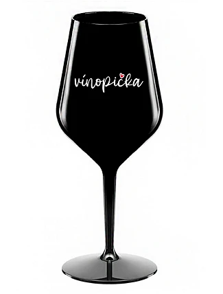 VINOPIECKA - čierny nerozbitný pohár na víno 470 ml