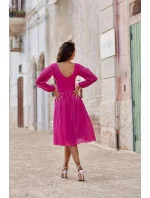 Dámske šaty SUK0372 Tmavo fialová - Roco Fashion Dámske šaty SUK0372 Tmavo fialová - Roco Fashion
