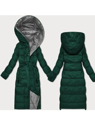 Obojstranná zimná bunda Minority s pruhmi Dark Green-Grey (M2-6519-33+61)