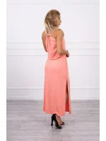 Boho šaty so štrúdľou losos