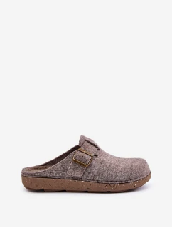 Kapcie Męskie Z Klamrą Klapki Profilaktyczne Inblu MT000012 Beżowe