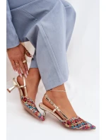 Dámské Plecione Sandály na podpatku vícebarevné Selinae