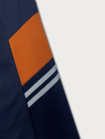 Tmavomodré pánske teplákové nohavice s farebnými vsadkami (8K206B-25)