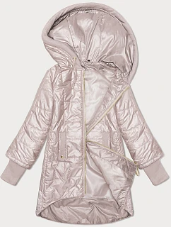 Prešívaná bunda s ozdobným rebrovaním S'West pearl pink (B8345-51)