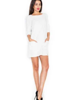 Dámske šaty K316 ecru - KATRUS