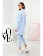 3-dielna súprava mikiny, topu a legínsov modrá