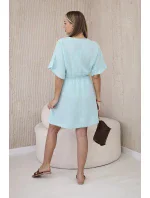 Mušelínové šaty s mätovým pásom