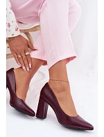 Lodičky na podpatku z eko kůže Sergio Leone PB216 bordó Lodičky na podpatku z eko kůže Sergio Leone PB216 bordó
