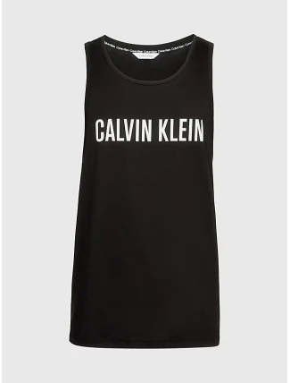 Pánske plážové tielko KM0KM00837 BEH čierna - Calvin Klein Pánske plážové tielko KM0KM00837 BEH čierna - Calvin Klein