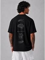 Pánske bavlnené tričko nadrozmernej veľkosti s čiernou potlačou FashionStreet NX4016R Pánske bavlnené tričko nadrozmernej veľkosti s čiernou potlačou FashionStreet NX4016R