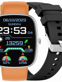 GRAVITY GT18-4 Pánske inteligentné hodinky Orange Silicone Strap + Black Strap