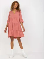 Šaty D73761M30214A3 tmavo ružové