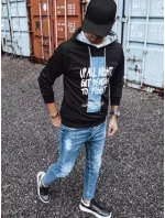 Pánska mikina s potlačou čierna FashionStreet BX5396