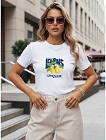 Dámske tričko s potlačou citróna, bavlnené, biele, FashionStreet NX8033RY Dámske tričko s potlačou citróna, bavlnené, biele, FashionStreet NX8033RY