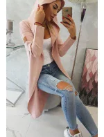 Dlhý kabát s kapucňou tmavo púdrovo ružový Dlhý kabát s kapucňou tmavo púdrovo ružový