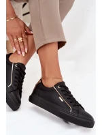 Damskie Sneakersy Z Eko Skóry Big Star SS274025 Czarno-Złote