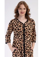 Dámske domáce šaty s trojštvrťovým rukávom Leopard