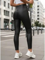 Dámske voskované legíny s vysokým pásom čierne FashionStreet UY2855