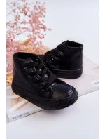 Detské kožené vysoké tenisky Black Marney