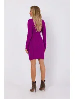 Dámske pletené šaty M773 fialové - Moe