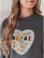 Dámska nadrozmerná mikina so srdcom SERDUCHOVA graphite FashionStreet BY1441