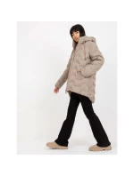 Béžová páperová zimná bunda s kapucňou (NM-KR-P22-6632-62.00P)