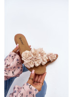 Dámske papuče s kvetmi Beige Eelfan