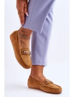 Klasyczne Zamszowe Mokasyny Z Ozdobą Camel Amera