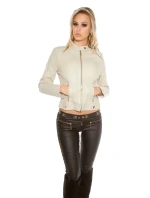Sexi motorkárska bunda VK2 cream - Koucla Sexi motorkárska bunda VK2 cream - Koucla