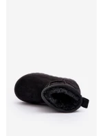 Dziecięce Śniegowce Botki Ocieplane Czarne Nallita