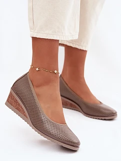 Dámske topánky na platforme Vinceza 58629 dark beige