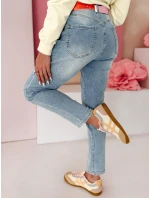 Dámske džínsové nohavice mom fit NEWGEN blue FashionStreet UY2470 Dámske džínsové nohavice mom fit NEWGEN blue FashionStreet UY2470
