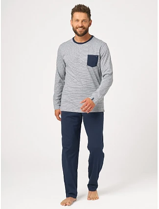 Pyžamo Key MNS 363 B26 s dlhými rukávmi, veľkosti M–2XL