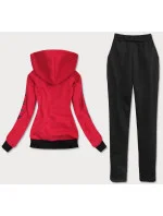 Čierno-červený dámsky športový komplet (AMG580/1)