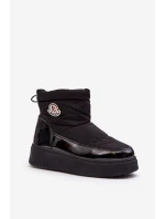 Wsuwane Śniegowce Damskie Na Platformie Czarne Gattea