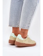 Zamszowe Buty Sportowe Sneakersy Damskie D.Franklin DFSH387005 Limonkowe